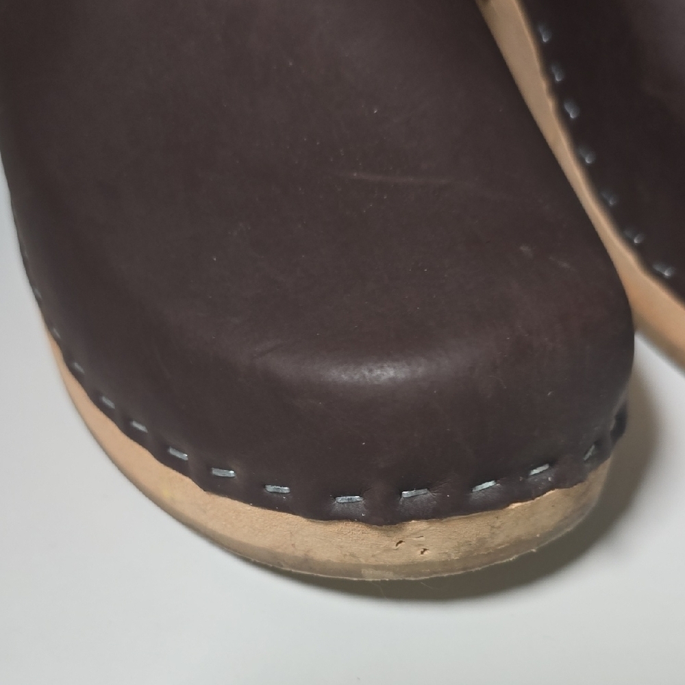 NWOT SIMSON Holland Leather And Wood Clogs - Picture 3 of 8